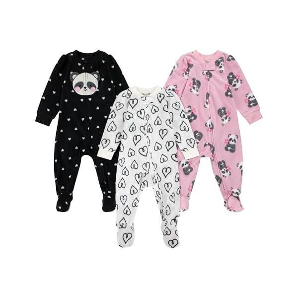3-pack Footed Fleece Paj